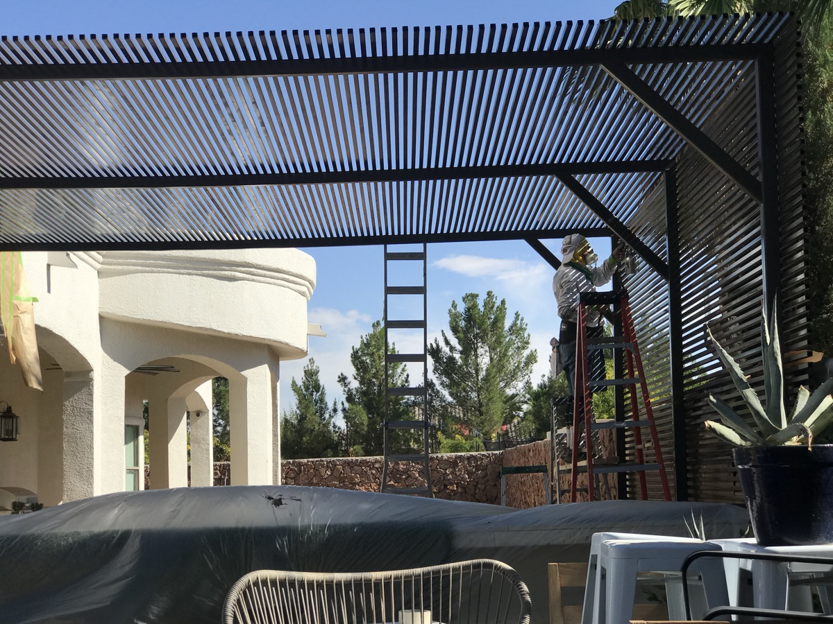 Steel pergola structures