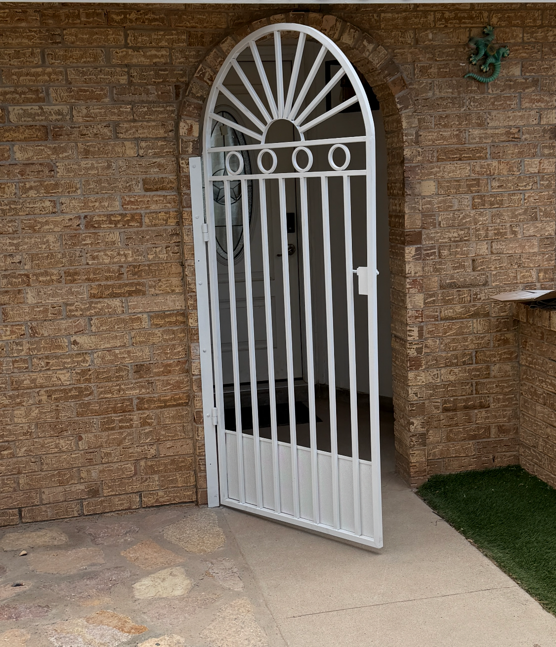 White Arched Security Gate